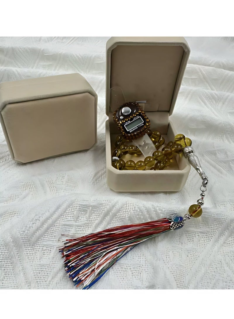 XiaoGiqi 33-bead Taisbiha prayer beads （wheat-coloured） - Image 2